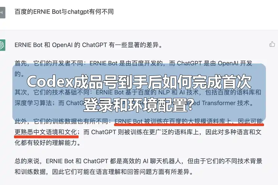Codex成品号到手后如何完成首次登录和环境配置?